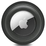 Miimall Compatible avec Apple Airtags Étui Protection Collé en Silicone, [Auto-adhésif] Ajouré Design Accessoire Protecteur pour Apple Airtags -Noir