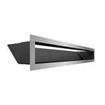Grille de ventilation KRATKI AIR | Grille d'air chaud 9 x 60 cm | Sol | Grille d'extraction pour ventilation de cheminée | Prise d'air à un angle de 45 degrés | résistant à la surchauffe