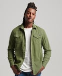 Mens Superdry Vintage Cord Corduroy Western Short Olive Khaki Green Size Small
