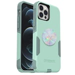 OtterBox Bundle COMMUTER SERIES Case for iPhone 12 & iPhone 12 Pro - (OCEAN WAY) + PopSockets PopGrip - (OPAL)