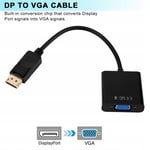 Câble adaptateur DP vers VGA de 25 cm pour port d'affichage 1080p