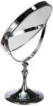 HIMRY Miroir sur Pied 10 Grossissement, 8 inch, Miroir Cosmétique Double Face pour Maquillage, Rasage, 20 cm Miroir de Table Miroir Grossissant, Chromé, KXD3105-10x