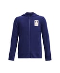 Under Armour Boys Boy's UA Rival Terry Full Zip Hoody in Blue Cotton - Size 7-8Y