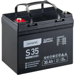 Supply S35 Batterie Décharge Lente 12V 35Ah agm Solaire au plomb 195 x 133 x 170 mm - Accurat
