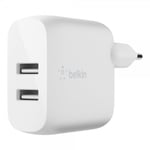Belkin Dual USB-A Wall Charger 12W X2 Vit