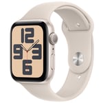 Apple Watch SE (2nd Gen) (GPS) 44mm - Starlight Aluminium Case with Starlight Sport Band - M/L (Fits 160mm - 210mm Wrists)