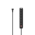 Hama Multiprise Etanche 6 Prises avec Interrupteur (Multiprise Extérieur, Montage Mural, Rallonge 2m, Bloc 6 Prises IP44 avec Couvercle, Prises Schuko Compatible France, 16A, 3680W) Noir