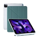 yeliot Étui pour iPad Pro 12,9" 2021/2020/2018 (5a/4a/3e génération), Ultra Fine rétro Transparente Coque avec Porte-Stylo Support à Tri-Fold, Coque avec Auto-réveilleurs/Sommeil