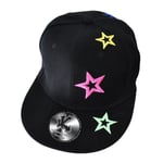 Underground Kulture Neon Stars Flat Peak Black XL Baseball Cap 7 1/2"