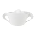Villeroy & Boch NewWave Plat creux avec couvercle, Porcelaine Premium, Blanc