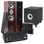 Fenton Bluetooth home cinema set with 5 speakers and 10 "subwoofer - Walnut, Fenton Bluetooth hemmabiouppsättning med 5 högtalare och 10 "subwoofer - valnöt