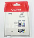 Canon PG-560/CL-561 Ink Cartridge Multi-Pack - Black/Tri-Color  (Brand New)