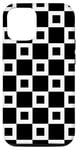 iPhone 15 Pro White Black Checker Geometric Clean Square Bicolor Pattern Case