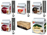 TASSIMO T Discs Pods Costa Latte Caramel Vanilla Jacobs LatteVariety Box 40 ☕Set