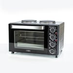 STATUS Amarillo Black Mini Oven: 25 litre capacity oven with a grilled function and dual hot plates 2 / 1400w / AMARILLO1PKB