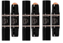 3 x Max Factor Facefinity all day matte PanStik foundation 70 Warm Sand