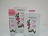 Yardley English Rose Soap 3x100g, Talc and Body Spray 75ml