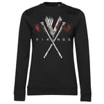 Hybris Vikings Axes Girly Sweatshirt (Black,XXL)