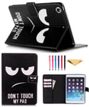 AUSMIX iPad 5th/6th Generation Case, iPad Air 1/2 Case, Premium PU Leather iPad 9.7 Inch Case with Smart Auto Sleep Folio Stand Cover for iPad 9.7 inch 2017/2018, Don't Touch