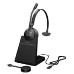 Jabra Engage 55 Mono Wireless Headset with DECT Adapter - Noise-Cancelling Mic, Extensive Range and Charging Stand - Certified for Google Meet and Zoom, works with all other leading platforms - Black