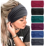 Hårband för kvinnor, breda boho-knutar, yoga, sport, elastiska hårband, hårtillbehör i flera färger, mjuka turbaner