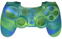 Silikongrep for kontroller, Playstation 4, Camouflage Green, Blue