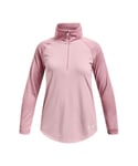 Under Armour Girls Girl's UA Tech Graphic Half Zip Top in Pink - Size 6-7Y