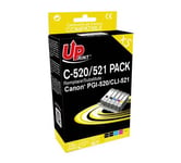 UPrint C-520/521 PACK - Pack de 5 - noir, jaune, cyan, magenta - compatible - remanufacturé - cartouche d'encre - pour Canon PIXMA iP4700, MP540, MP550, MP560, MP620, MP630, MP640, MP980, MP990, MX860, MX870