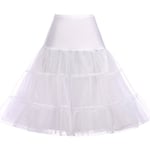 50-tals underkjol Rockabilly Dress Crinoline Tutu för kvinnor Z X White M
