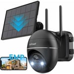 5mp Camera Surveillance WiFi Exterieure sans fil Solaire 15m Vision Nocturne Couleur Detection Humaine pir Sirene Alarm Camera ip Batterie Audio