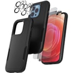 [5 i 1] Stötsäker skyddande skal för iPhone 14 Promax med 2-pack skärmskydd i härdat glas + 2-pack kameralinsskydd
