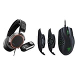 SteelSeries Arctis Pro GameDAC - Gaming Headset - Certified Hi-Res Audio & Razer Naga Trinity - MOBA/MMO Gaming Mouse (16,000 DPI 5G Optical Sensor, Up to 19 Programmable Buttons), Black