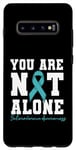 Coque pour Galaxy S10+ Ruban bleu sarcelle « You Are Not Alone » pour sensibilisation à la sclérodermie
