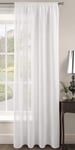 Intimates Riva Plain Woven Slot Top Voile Curtain Panel (White, 59" W x 48" D)