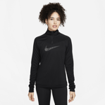 Nike Women's 1/4-zip Running Top Dri-fit Swoosh Juoksuvaatteet BLACK