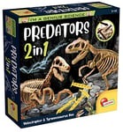 Lisciani - I'm a Genius Predateurs 2 en 1 T-rex + Velociraptor - Déterre les blocs et construis les squelettes des dinosaures - Jeu educatif cientifique pour enfants á partir de 7 ans - 95421