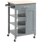 Compact Kitchen Trolley Utility Cart on Wheels with Open Shelf Drawer
