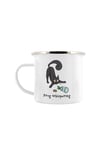 Frog Whispering Cat Enamel Mug