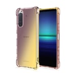 MISKQ case for Sony Xperia 5 II, Phone Cover Shockproof, Rreinforced Corner, Silicone soft anti-fall TPU mobile phone case(black/gold)