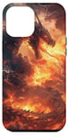 Coque pour iPhone 13 Pro Max Illustration Dragons rugissement Dragon Fantasy Fire