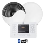 Q Acoustics E120 White Bluetooth Ceiling Speaker System with DAB+ Radio 2 xNCSS6