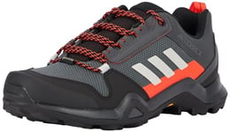 adidas Men's Terrex AX3 Gore-TEX Hiking Shoes Sneaker, Solid Grey/Grey One/Solar Red, 14.5 UK