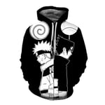 EDMKO Unisexe 3D Imprimer Naruto Vivid Uchiha Sasuke Graphique Uzumaki Naruto Pull Sweats À Capuche pour Homme Femme À Manches Longues Sweatshirt avec des Poches,X~Small