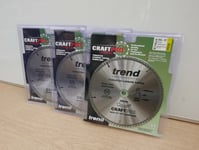 3 x TREND 250MM 80T TCT TABLE MITRE SAW BLADE DEWALT MAKITA BOSCH ETC CSB/25080