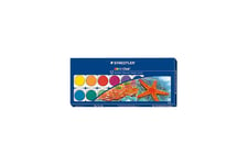 STAEDTLER Noris Club 888 - paint - vandfarve - sort, rød, blå, grøn, lyseblå, gul, orange, brun, violet, pink, lysegul, mørkt sand (pakke med 12)