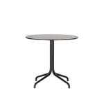 Belleville Table, Solid Core Black Top, Round table, outdoor, Ø 796 mm