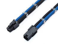Shakmods 4 Pin ATX CPU Motherboard Sleeved Extension Cable 30cm + 2 Cable Combs (Dark Blue & Black)