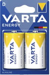 Varta ENERGY D/LR20 Alkaliska Batterier 2st