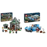LEGO Harry Potter La Cabane de Hagrid : Une Visite Inattendue, Maison à Construire pour Enfants & Harry Potter La Ford Anglia Volante, Set Fantastique pour Enfants, 2 Minifigurines