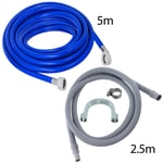 Dishwasher Fill Hose Drain Hose Set 2.5m 5m for SMEG SERVIS SWAN